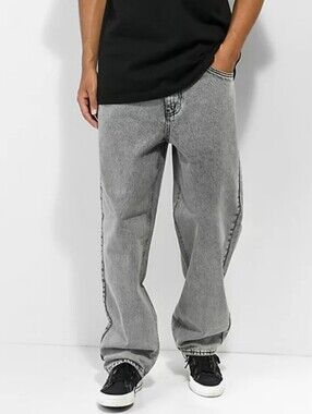 Empyre Scramble Grey Wash Loose Fit Skate Jeans
